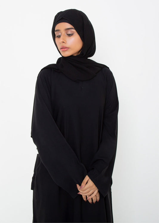 FRONT OPEN ABAYA BLACK